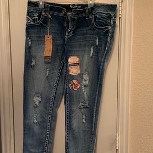 Amethyst skinny destroyed jeans